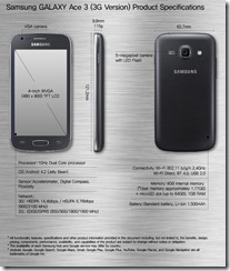 Samsung GALAXY Ace 3 (3G Version) Product Specifications