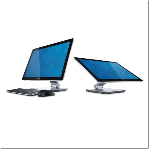 Dell Inspiron 23 (2340) All-in-One Touch desktop computers with wireless keyboard and mouse. Two keyboard/mouse models are available in layers. Default is Tangerine (KM714), optional second layer is Merlot (KM632).