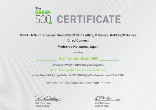 supermicro與preferred-networks（pfn）合作開發全球最節能超級電腦，榮登green500排行榜第一名