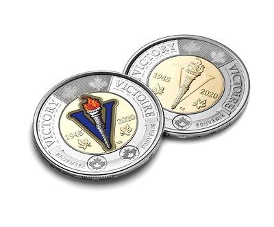 加拿大皇家造幣廠發行2加元流通硬幣，慶祝二戰結束75週年